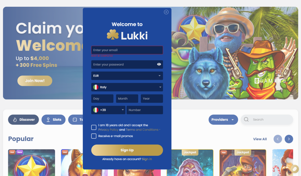 lukki registration form